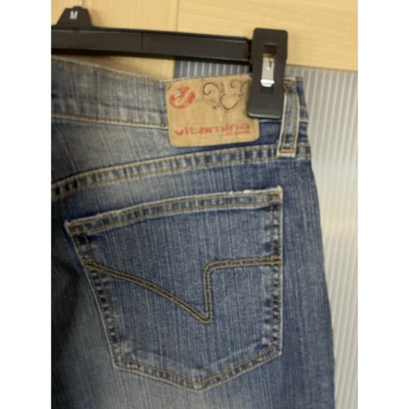 Vitamina Jeans Women's Italy Sz 10 32x26 Straight Cropped Stretch‎ Denim Western - Picture 4 of 7